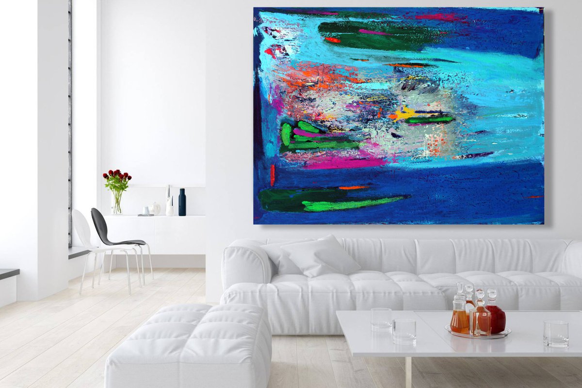 Extra large 200x150 painting   Life (In love with the sea) by Veljko  Martinovic