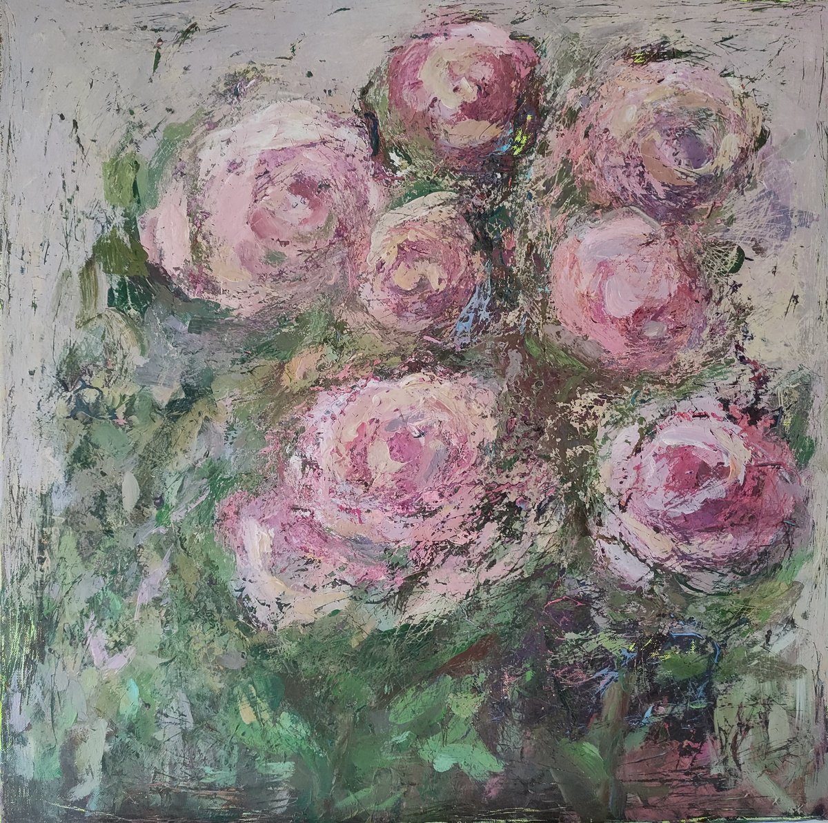 Natalia Roeckle | Original Acrylic Painting | "My Secret Garden Or The Garden Within Me" | 60 X 60Cm | Artwork For Sale On Artfinder