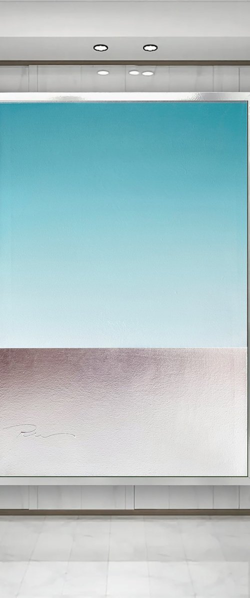 Soft Minimalist Turquoise Sea by Indie Ru