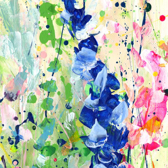 Floral Serenade 4 - Textural Floral Painting by Kathy Morton Stanion