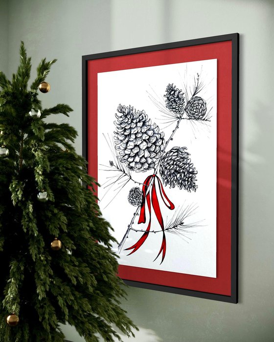 FESTIVE PINECONE BRANCH