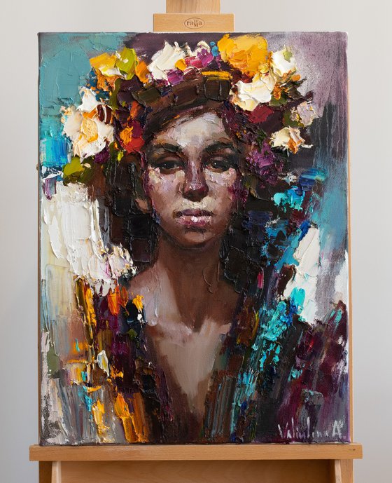 Girl with flowers