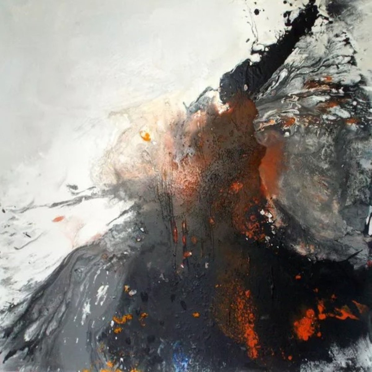 Abstract Acrylic Painting By Christa Haack, 39 X 39, Explosive 1, Original Artwork