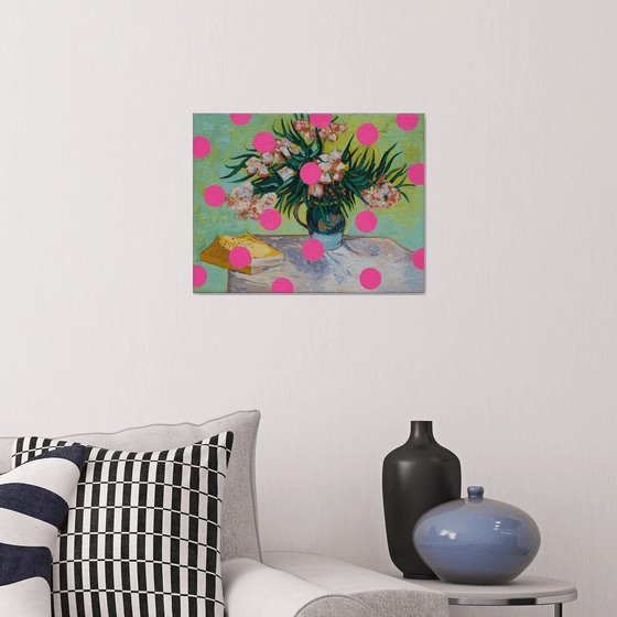 Oleanders with Pink Circles Oil painting by Oleksandr Balbyshev | Artfinder