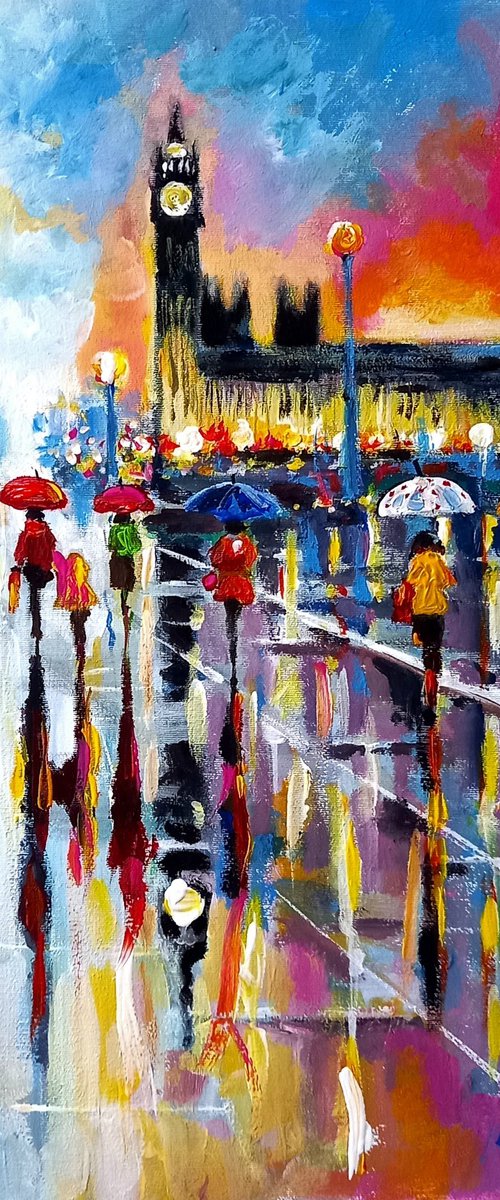 London in the rain by Kovács Anna Brigitta