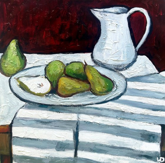 Pears, Milk Jug and Cloth