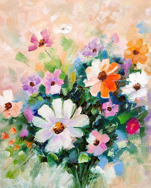 Bouquet of flowers oil painting by Yulia Berseneva