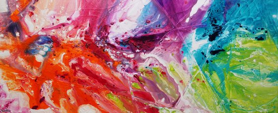 Colour Potion 240cm x 100cm Colourful Textured Abstract Art