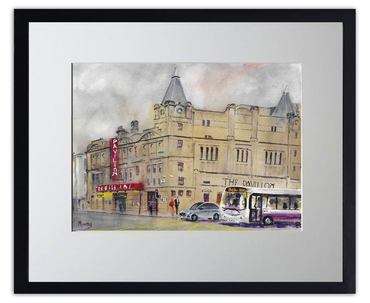 Pavilion Theatre Glasgow Scotland Framed Watercolour Painting by Stephen Murray