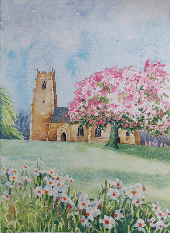 Church and Cherry Blossom