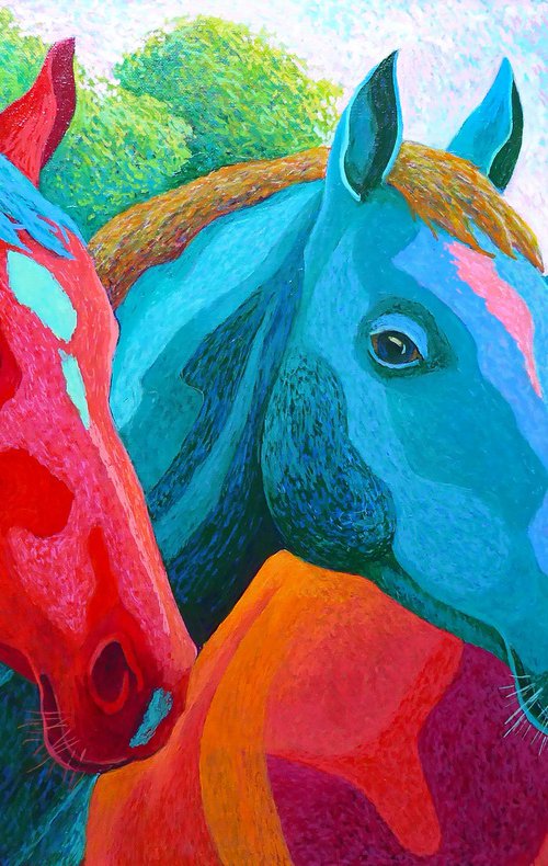 THREE HORSES IN A FIELD by Stephen Conroy