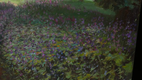 The Floral Path - sunny summer landscape painting