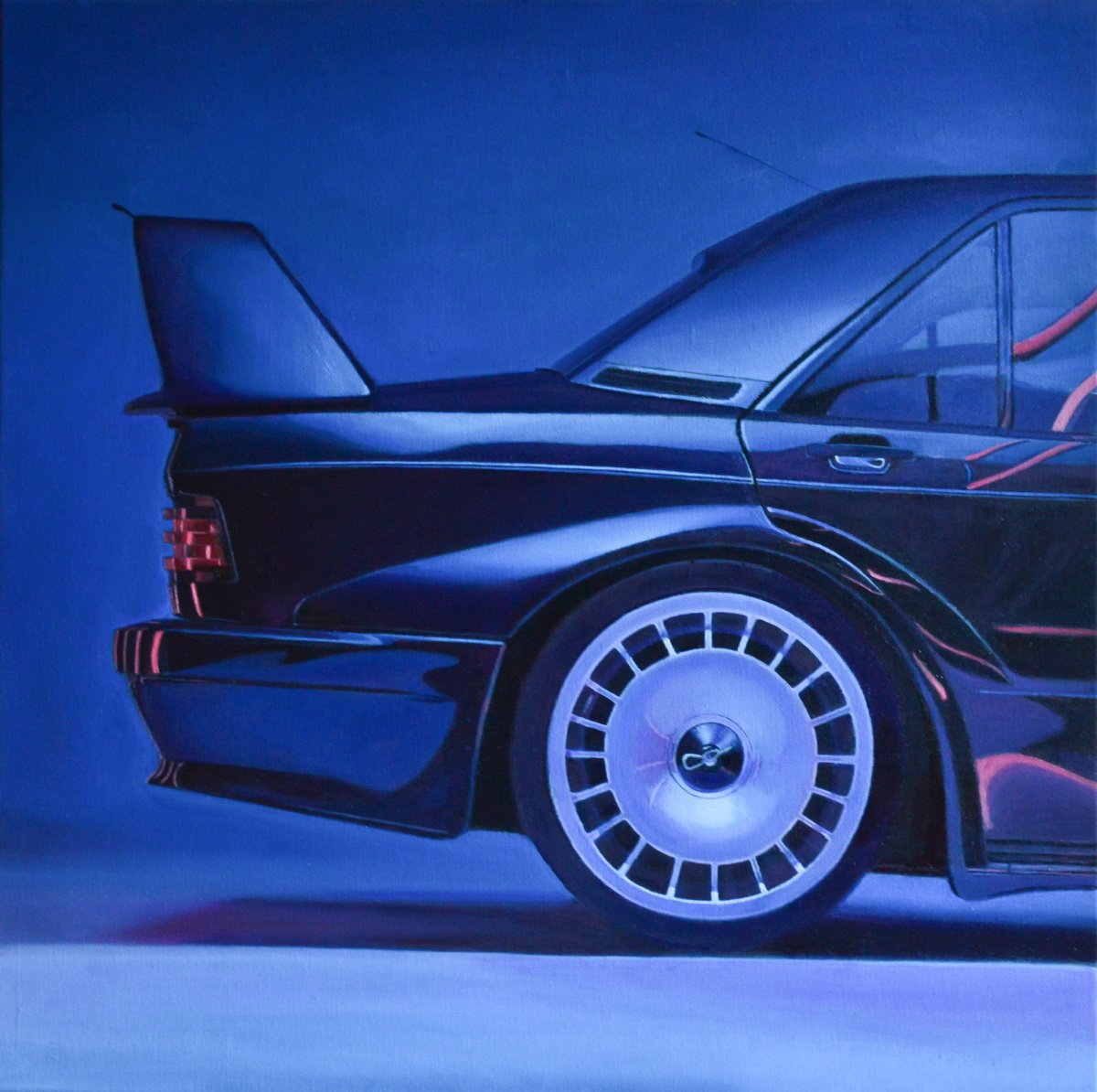 Photorealistic Transport Oil Painting By Roman Sedlak, 24 X 24", Mercedes Benz Evo 2, Original Artwork