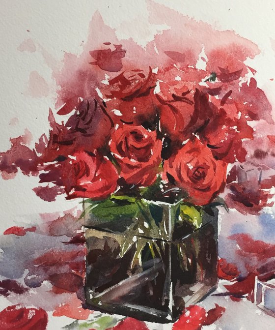 Vase of roses 6