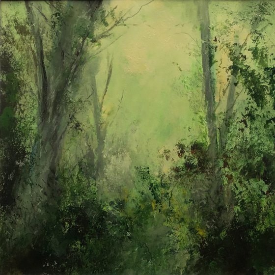 Summer Trees I - original, mounted painting