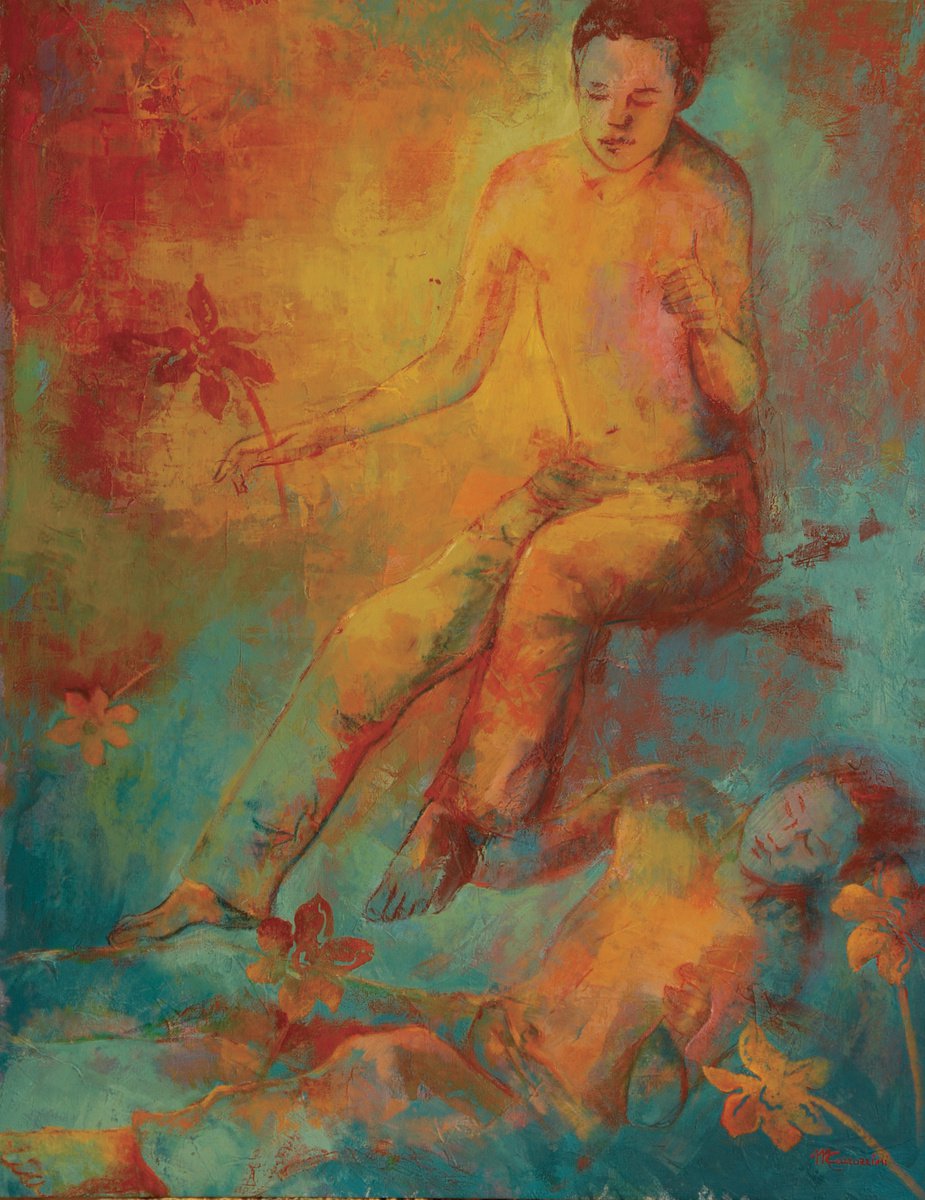 Expressive Painting , Narciso By Marcello Carrozzini, 30 X 37, Artwork For Sale On Artfinder