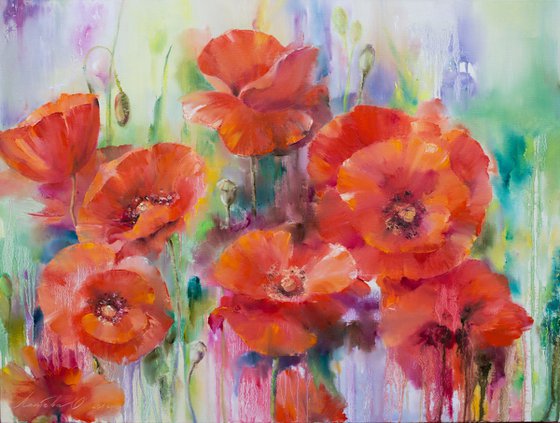 Bright Summer. Poppies.