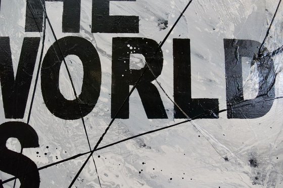 God Mode 140cm x 100cm The World Textured Urban Pop Art