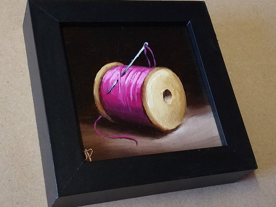 Little pink cotton reel #2 still life