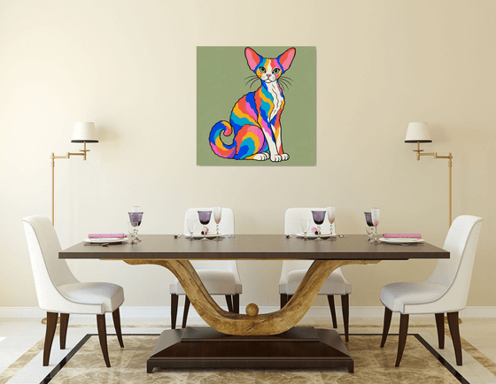 Colorful Devon Rex Cat #21