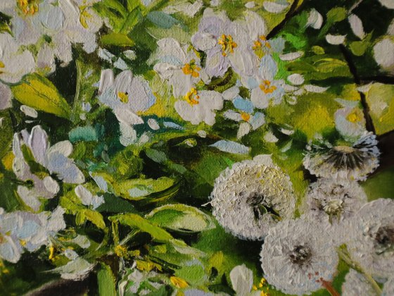 Bouquet of delicate dandelions