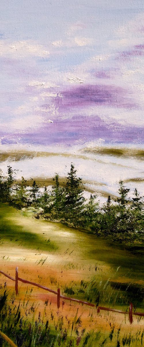 Ukraine Painting Mountains Original Art Carpathians Oil Artwork Small Home Wall Art  12 by 16" by Halyna Kirichenko by Halyna Kirichenko