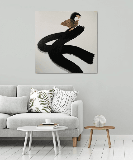 ” woman flying butterfly ”