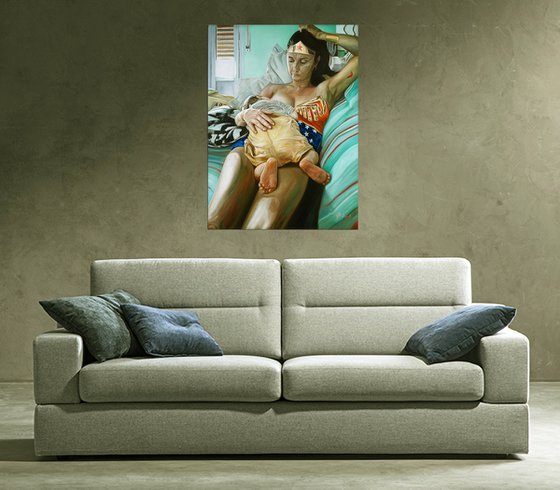 Wonder Woman nursing