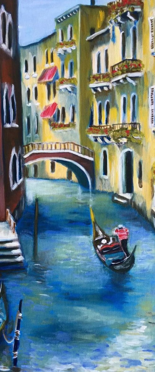 Venice. Canal bridge . by Olga Koval
