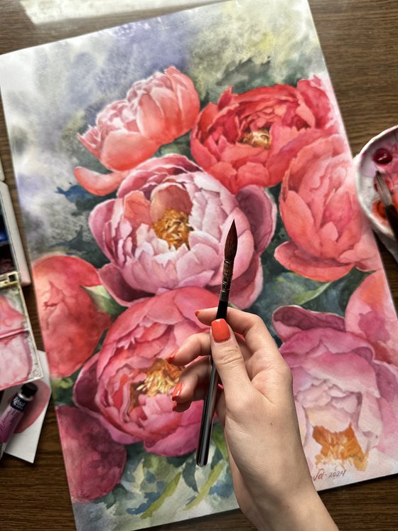 Pink peonies 2