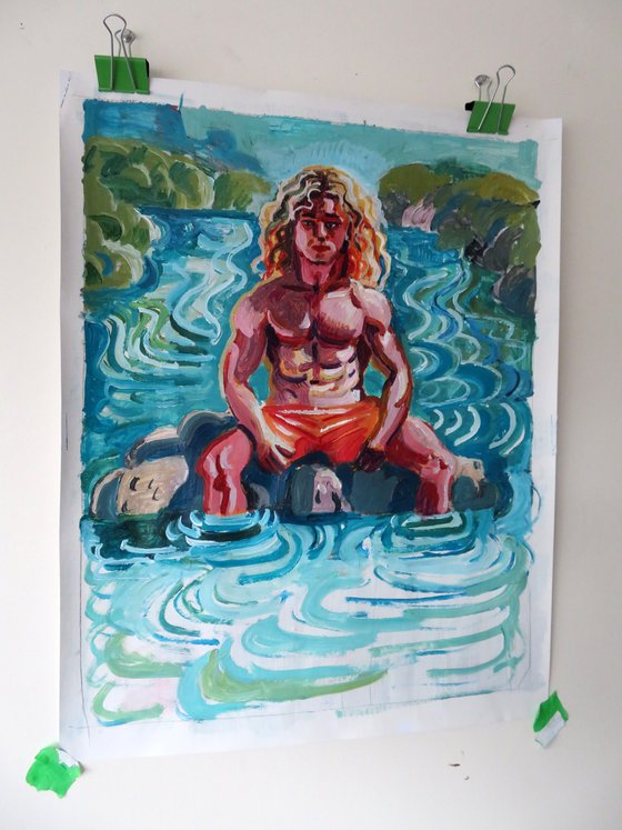 Man on rocks