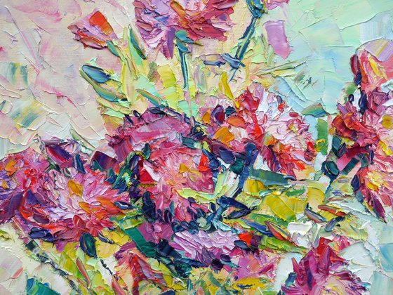 Violet chrysanthemums