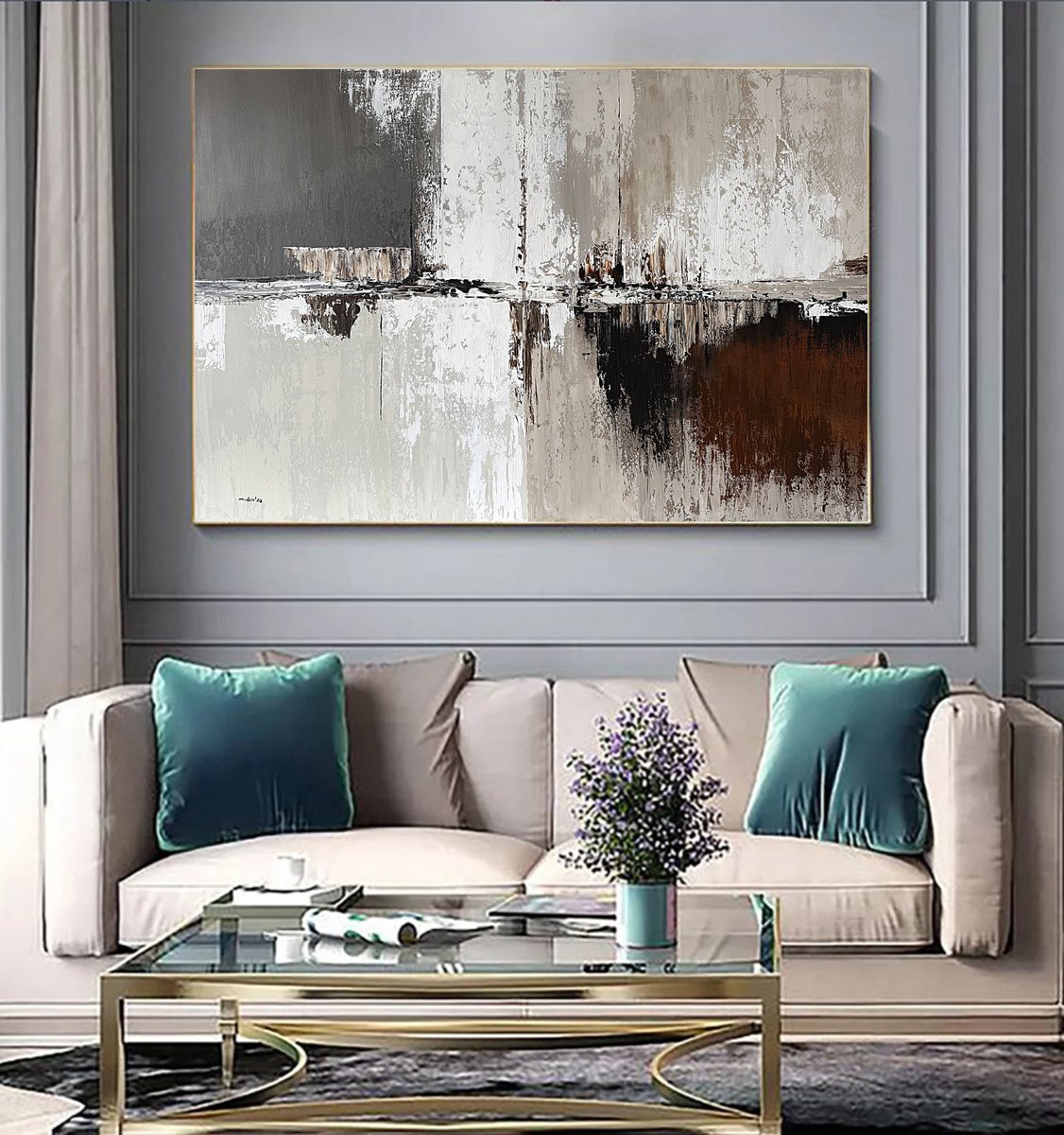 Earthline Convergence - Neutral Abstract By Tatiana Malinovscaia, 47 X 33, Artwork For Sale On Artfinder