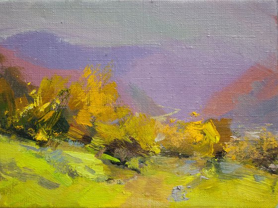 Small oil autumn painting - Autumnal Sketch III