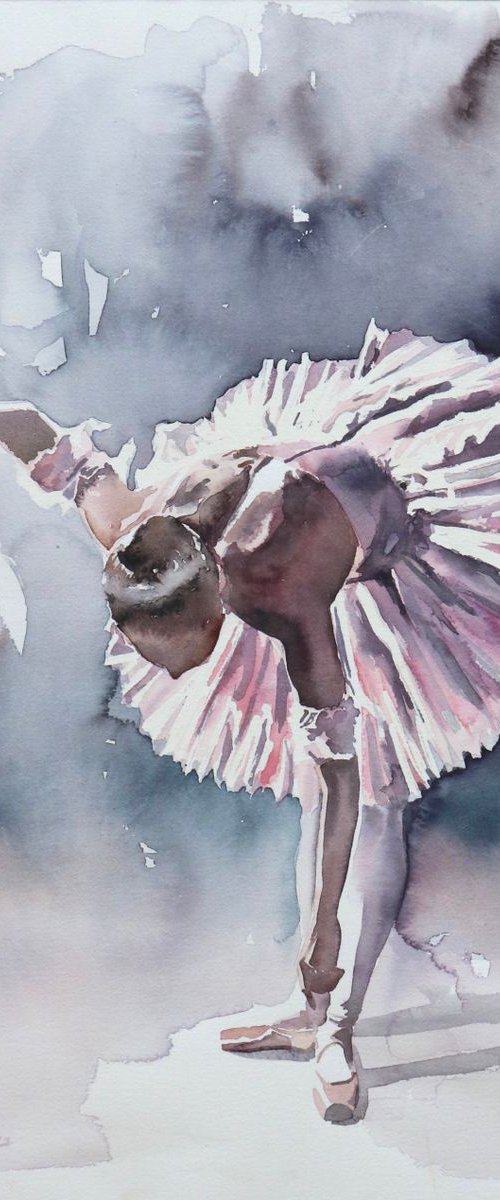 Ballerina Painting "In The Wings III" by Aimee Del Valle