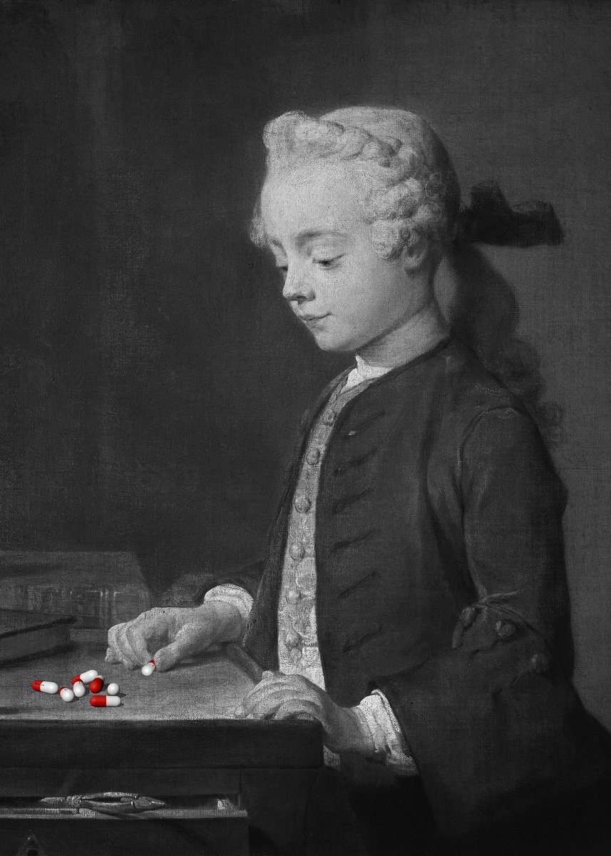 Urban And Pop Portrait Print By Magnus Gjoen, 20 X 28", The Boy And His Pills Ii, Original Artwork