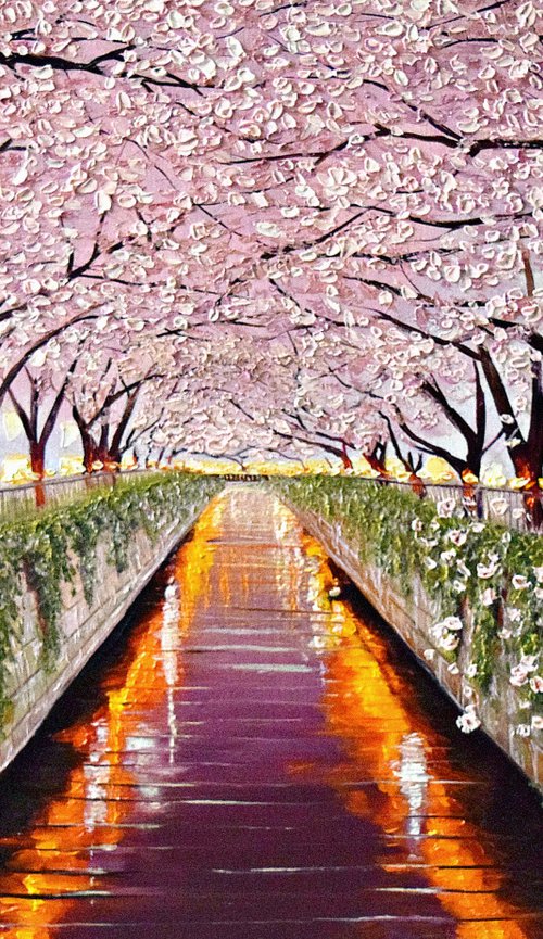 Sakura alley - Commission Art by Elena Adele Dmitrenko