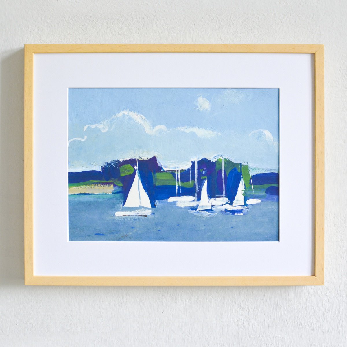 Impressionistic Landscape Painting By Igor Nekraha, 13 X 17, Obolon Yachts, Original Artwork