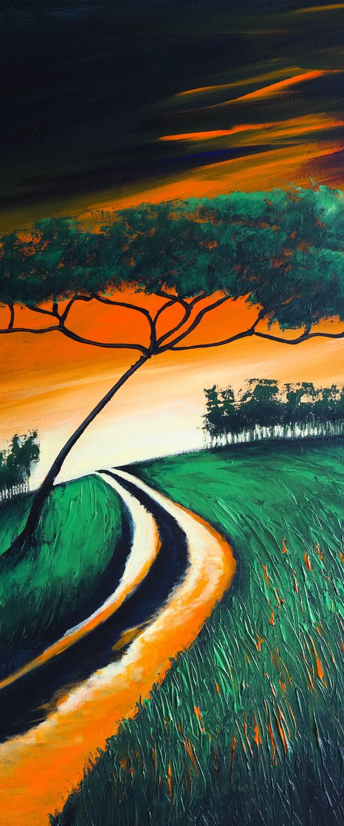 Rays on the Road -  Fields and Colors Series by Danijela Dan
