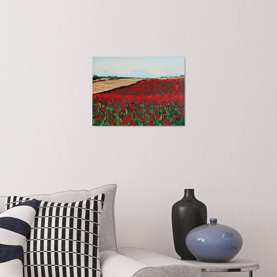 Poppy fields... /  ORIGINAL OIL PAINTING