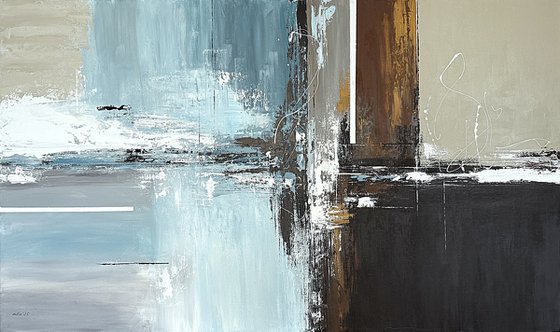 Parallel Balance Large Abstract Diptych