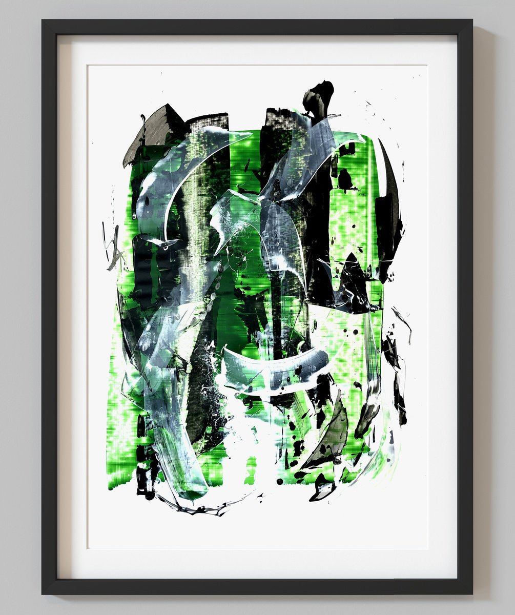 Abstract Acrylic Painting By Evgenia Makarova, 17 X 23, Abstract Up & Down, Original Artwork