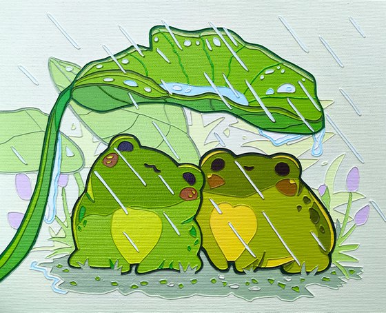 Frogs in the rain