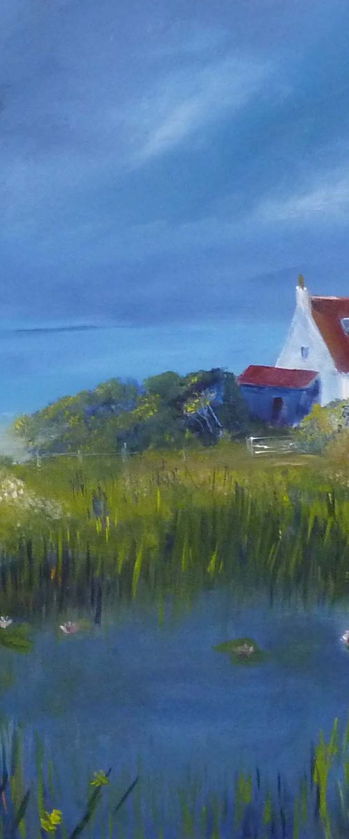 A Hebridean Cottage and Lochan by Margaret Denholm