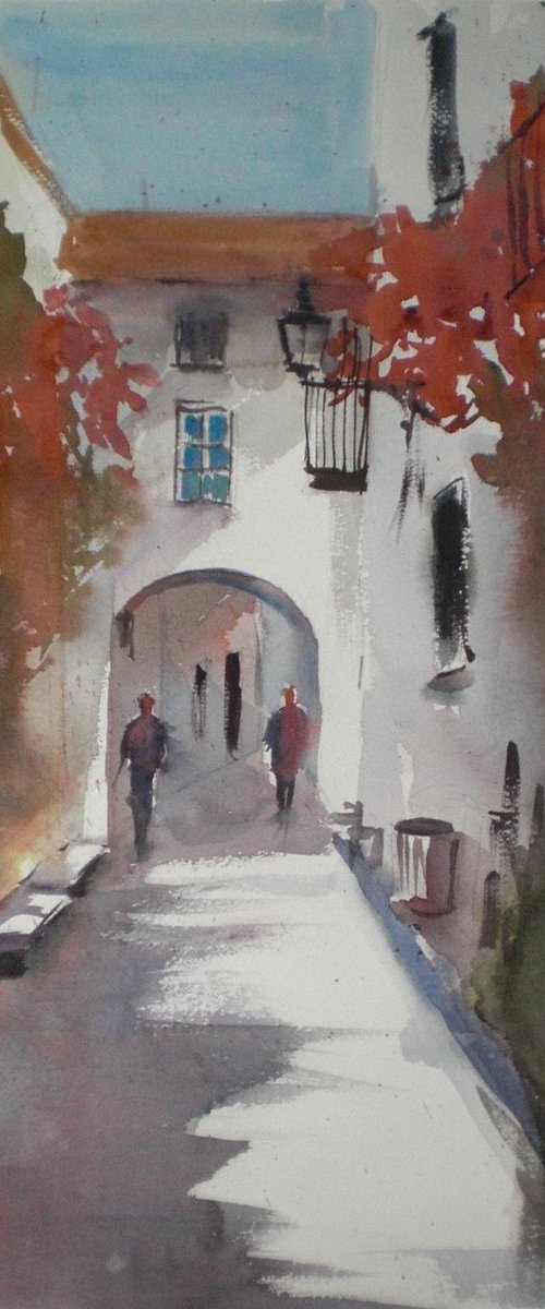 walking in the village 2 by Giorgio Gosti