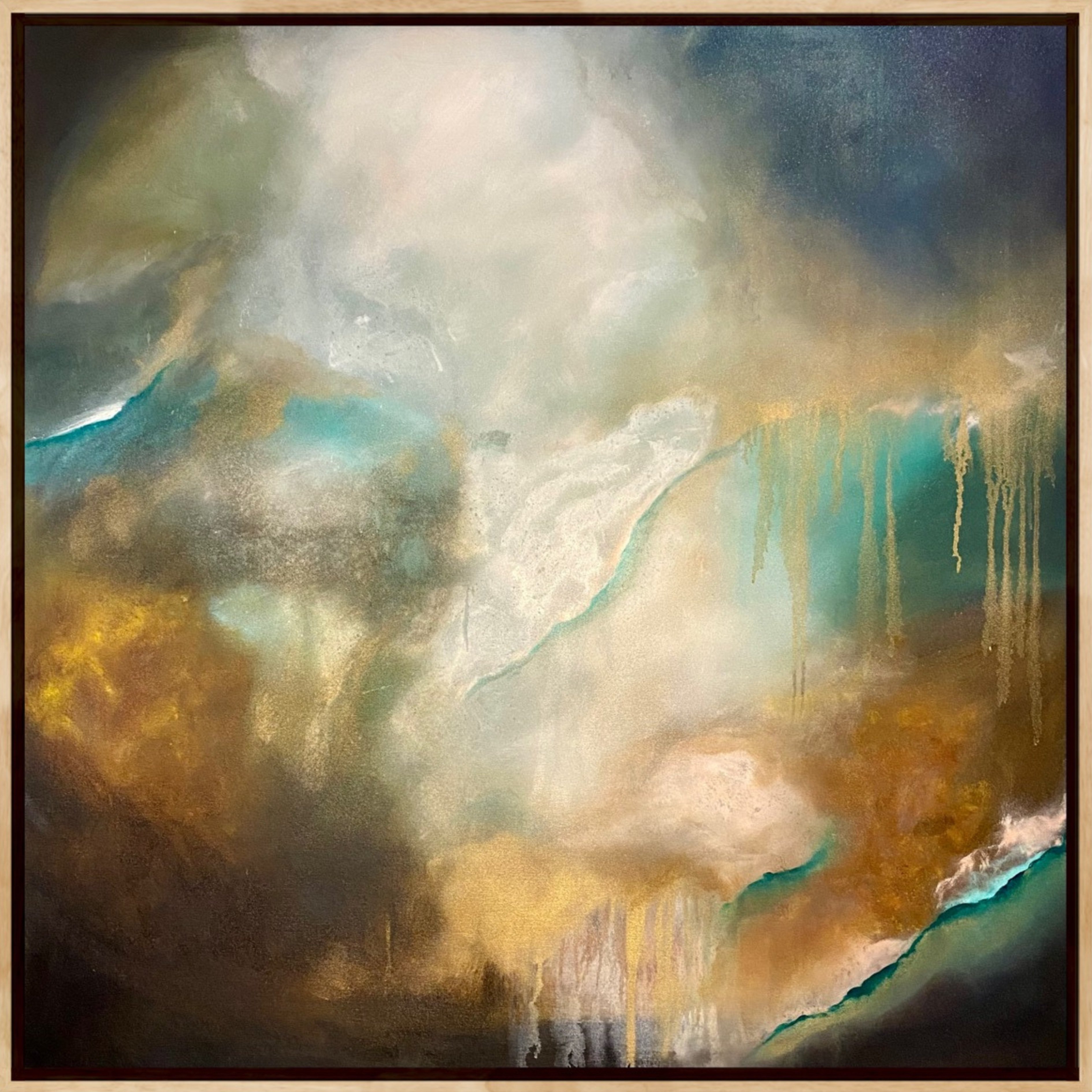 Organic Abstract Acrylic Painting By Wendy Peters, 42 X 42", The Lightness Of Being, Original Artwork