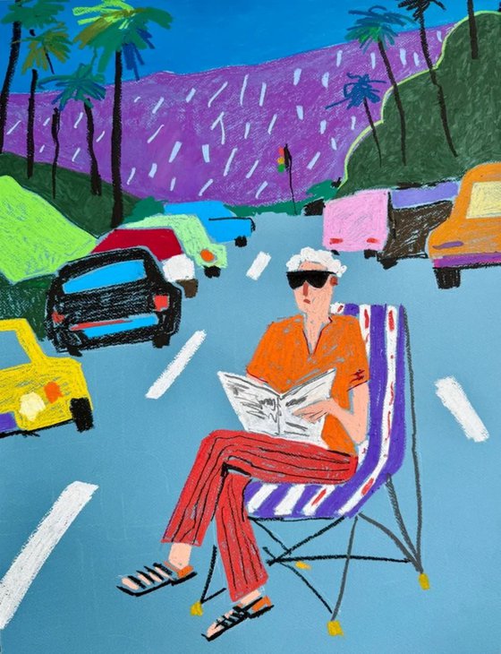 Unbothered in Los Angeles Traffic