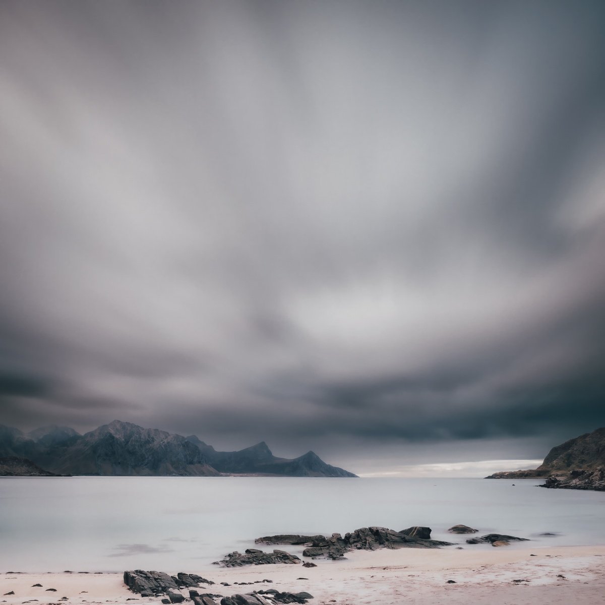 Impressionistic Landscape Photograph By Karim Carella, 28 X 28", Nordland #28, Original Artwork