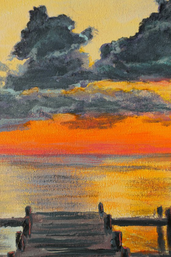 Calm at sunset, 50*50