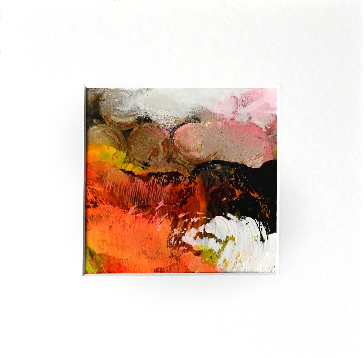 Expressive Abstract Collage By Kirsten Handelmann, 10 X 10", Autumn Winds, Original Artwork